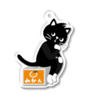 QROOVYの黒猫くん　考える猫　pat01 Acrylic Key Chain