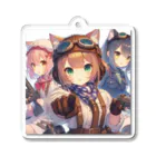 SWQAの猫パイロット仲間たち Acrylic Key Chain