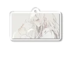 as -AIイラスト- の白い猫と微笑み Acrylic Key Chain