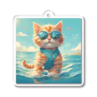 Ojisanlifeの海の子猫 Acrylic Key Chain