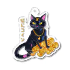 黒猫堂の猫にコイン Acrylic Key Chain