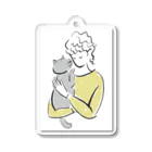 ツバメイラスト企画の猫と私 Acrylic Key Chain