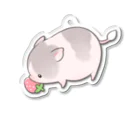 しらたまちゃんSHOPu〜🐽のイチゴとしらたまちゃん アクリルキーホルダー