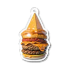 Artify ThreadsのPyramid of Cheddar　ピラミッド　オブ　チェダー　ハンバーガー アクリルキーホルダー