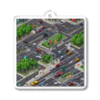 ft141104の「都会の信号 道路マップ」 Acrylic Key Chain