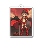 シロクマペンギンの火山の女剣士 Acrylic Key Chain