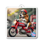 mio_shopのバイクに乗るビーグル アクリルキーホルダー