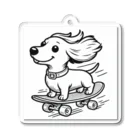 DOG is GOD のスケボー犬ライダー Acrylic Key Chain