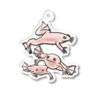 RURIBOSHI_ROCKの連なるアフリカツメガエル(アルビノ) Acrylic Key Chain