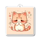 cutycatの恥ずかしがり屋のネコちゃん Acrylic Key Chain