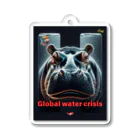 NaturalCanvasのhippo  * Global water crisis Acrylic Key Chain