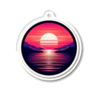 psychedelic mountainのsun set Acrylic Key Chain