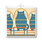 yuki-naの太った猫グッズ Acrylic Key Chain