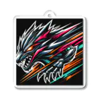 the blue seasonの獣の咆哮: ダーク＆ワイルドなスポーツバイクロゴ Acrylic Key Chain