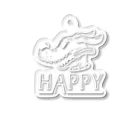 nidan-illustrationのhappy dog (white ink) アクリルキーホルダー