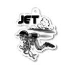 nidan-illustrationのhappy dog -JET- (black ink) Acrylic Key Chain