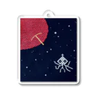 mittsu do madeni の青森ウチュウ人　もつけらっと　宇宙へ　#こぎん刺し好きさんへ Acrylic Key Chain