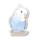 まめるりはことりのおしゃまな止まり木セキセイインコちゃん【まめるりはことり】 Acrylic Key Chain