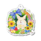 むぅ～さん63のうさぎリース Acrylic Key Chain