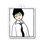 auaの黒いネクタイをした女 Acrylic Key Chain