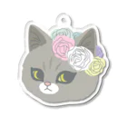 sachiko2004shopの　Fam& 花と猫 Acrylic Key Chain