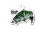 猫と魚とのenjoy fishing-bass-ｂ Acrylic Key Chain