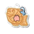 サメとメンダコ[namelessmm2]のたい焼き食べたいサメとメンダコ アクリルキーホルダー