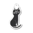 小鳥と映画館の黒猫 Acrylic Key Chain