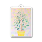 ミズノ リエ　グッズのミズノリエ「鉢植えの木」 Acrylic Key Chain