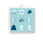 Teal Blue CoffeeのTealBlueItems _Cube BLUE Ver. アクリルキーホルダー