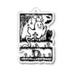 Cɐkeccooのおばけちゃんばぁ!(Boo!ゴースト)墓地で練習中-らくがきシリーズ Acrylic Key Chain