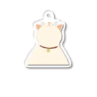 小鳥と映画館の上を向く三毛猫 Acrylic Key Chain