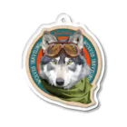 WOLVES art shopのゴーグル狼 Acrylic Key Chain