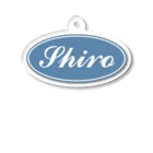 shiroのshiro OVAL LOGO 青 Acrylic Key Chain