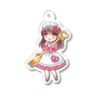 虹色珊瑚礁☆SUZURI店の苺メイドwithフォーク Acrylic Key Chain