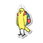 もしもしこちら文鳥のバックパックのインコ（イエロー） Acrylic Key Chain