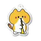  ふじねこ屋のソプラノサックスねこ Acrylic Key Chain