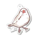 Joy. Ree Illustration SUZURI Shop の首かしげ文鳥（アクリルキーホルダー） Acrylic Key Chain