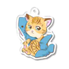 はるる堂のサメ好き猫さんキーホルダー Acrylic Key Chain