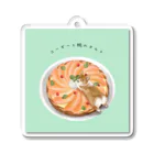 koko's art galleryのコーギーと桃タルト Acrylic Key Chain