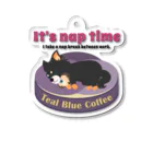 Teal Blue Coffeeのお昼寝の時間　-puppy teal- lavender Ver. Acrylic Key Chain