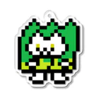 大草原のねこちやんのドット草ねこ Acrylic Key Chain