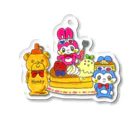 3Dメガネうさぎ サン&デイのハッピーを届けるサン&デイ Acrylic Key Chain