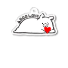 前髪ぱっつん◆SUZURI店のBOO・LOVE Acrylic Key Chain