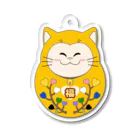 大林ゆこのにこにこ猫だるま（黃色） Acrylic Key Chain