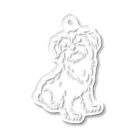 TOMOS-dogの空見るわんこホワイト Acrylic Key Chain