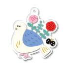 かわべしおん | イラストレーターのお花の生えた鳥 Acrylic Key Chain