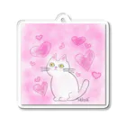 MIe-styleのラブリー白ねこ Acrylic Key Chain