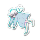 menomeのやる気のない天使ちゃん(ブルー) Acrylic Key Chain