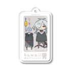 猫さんのパッケージ風のかわいい男 Acrylic Key Chain